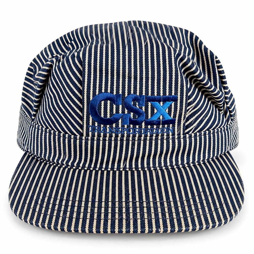 Vintage CSX Transportation Railroad Engineer Snapback Cap Hat